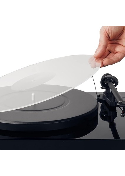 Hi-Fi Akrilik Döner Tabla Matı - 29,8 cm Şeffaf Vinil Plak Akrilik Mat - Hassas Işlenmiş Akrilik Döner Tabla Matı Kayıt Etiketi Girintili - 30,48 cm Döner Tabaklar Için Şeffaf Plak Matı