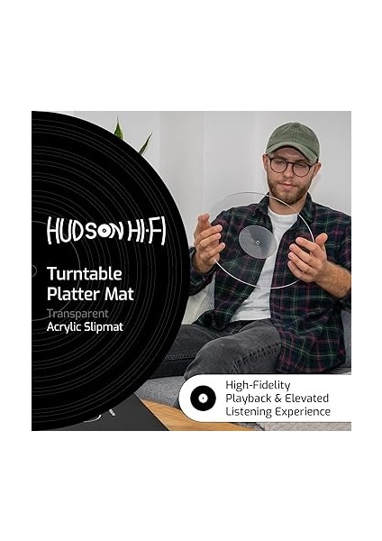Hi-Fi Akrilik Döner Tabla Matı - 29,8 cm Şeffaf Vinil Plak Akrilik Mat - Hassas Işlenmiş Akrilik Döner Tabla Matı Kayıt Etiketi Girintili - 30,48 cm Döner Tabaklar Için Şeffaf Plak Matı fiyatları
