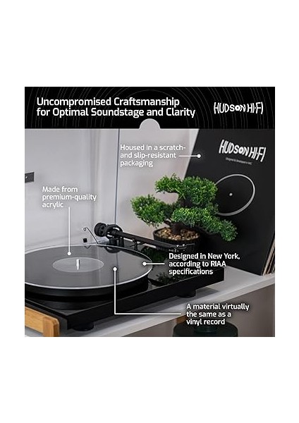 Hi-Fi Akrilik Döner Tabla Matı - 29,8 cm Şeffaf Vinil Plak Akrilik Mat - Hassas Işlenmiş Akrilik Döner Tabla Matı Kayıt Etiketi Girintili - 30,48 cm Döner Tabaklar Için Şeffaf Plak Matı fırsatları