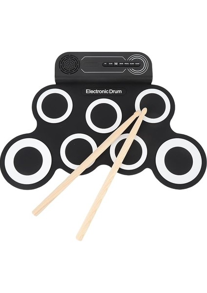 Davul Seti, 7 Davul Uygulama Pad Silikon Ses Efektleri, Drum Pedalları ve Dumbalıkları, Müzik Enstrüman Oyuncakları Çocuklar Için Yetişkinler