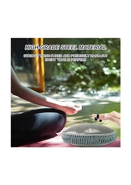 Inç Çelik El Davulu, 15 Nota D Taşu Handpan Davulu, Mezikikal Ölçekli Veya Meditason Eklencsi ile Karbon Çelik Tank (13 Inç) fırsatları