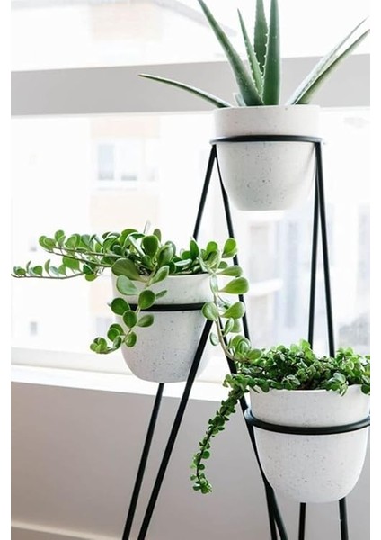 Dizayn Metal Saksı Standı Iskandinav 3 Katlı Ayaklı Çiçeklik WD249 indirimleri