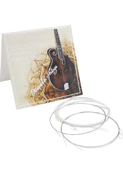 8 Adet Mandolin Dizeleri Gümüş Kaplama Bakır Alaşımlı Dize Yedek Parçalar Temizle Güzel Tını Mandolin Dize Seti Aksesuarı