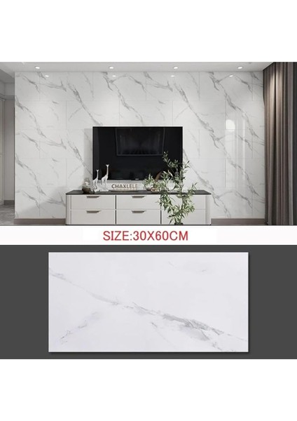 Beyaz Mermer Desen Yapışkanlı Pvc Duvar Kaplama Mutfak Banyo Sticker 30 * 60CM 6 Adet 1,08MT2 modelleri