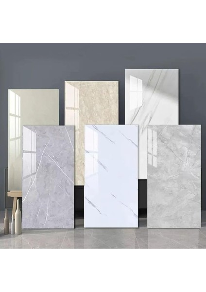 Beyaz Mermer Desen Yapışkanlı Pvc Duvar Kaplama Mutfak Banyo Sticker 30 * 60CM 6 Adet 1,08MT2 indirimleri