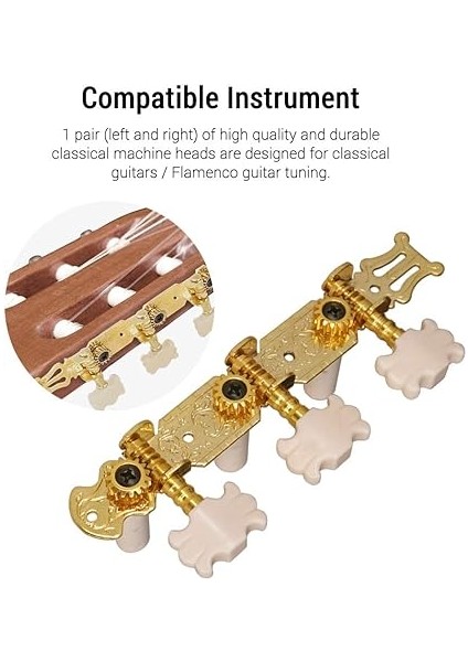 1 Çift Altın Gitar Akort Burguları Klasik Gitar Tel Akort Burguları Akort Başlıkları fiyatları