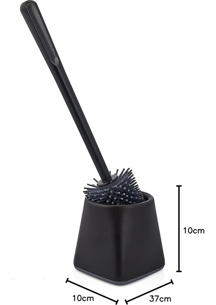 Home Silikon Wc Tuvalet Banyo Fırçası Klozet Fırçası Siyah Kare modelleri