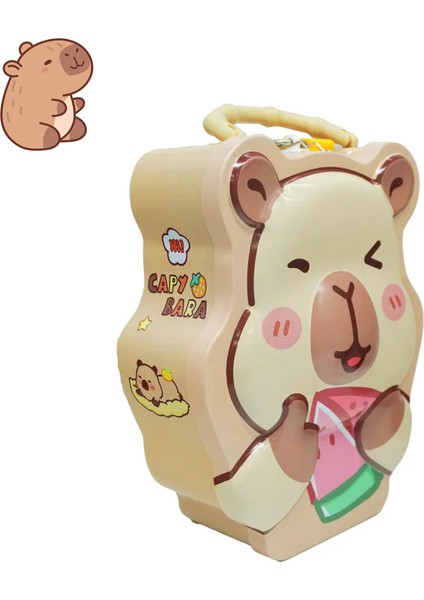 Capybara Figürlü Metal Kumbara Sevimli Tasarımı | Özel Kilitli Kawaii Para Kutusu fiyatları