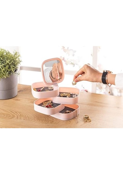 Aynalı 4 Katlı Kare Takı ve Makyaj Organizeri indirimleri