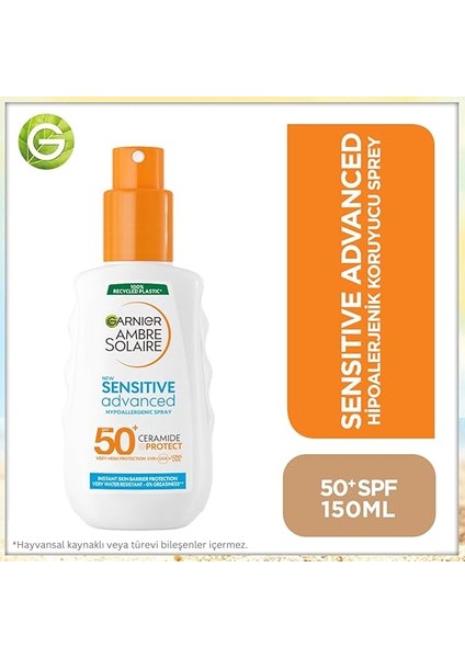 Ambre Solaire Sensitive Advanced Hipoalerjenik Güneş Koruyucu Sprey SPF50+ 150ML fiyatları