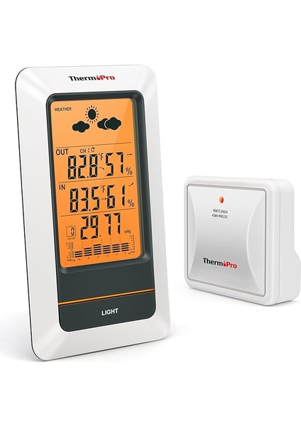 TP67B Su Geçirmez Hava Istasyonu, Kablosuz, Iç ve Dış Mekan Termometresi, Dijital Higrometre Barometre, Soğuğa Dayanıklı ve Su Geçirmez Sıcaklık Monitörü, 152 M Menzilli