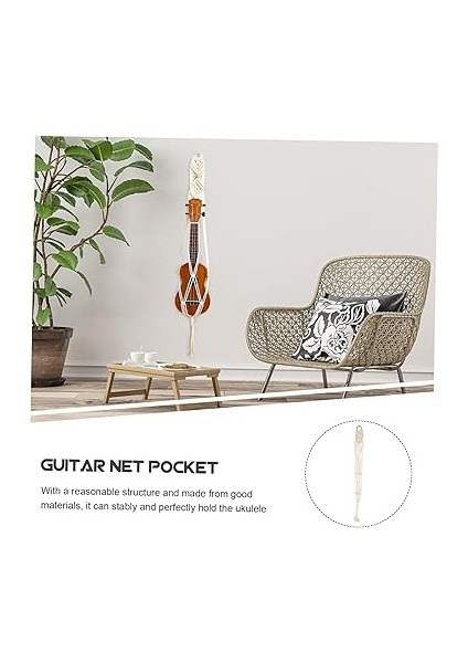 Duvar Askılı Macrame Ukulele Tutucu El Yapımı Gitar Askısı Şık Duvar Dekoru Müzik Aletleri Için Pratik Çözüm indirimleri