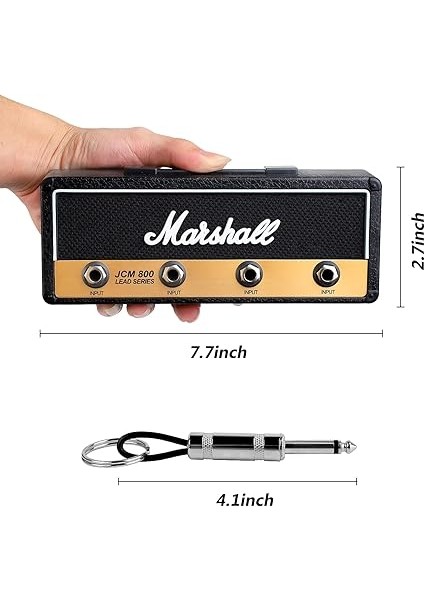 Anahtar Panosu Anahtar Askısı Duvara Montaj, Anahtarlık Jack Rack 2.0 JCM800 Anahtar Kutusu Vintage Gitar Anahtar Kancası Tutucu 4 Gitar Fişli indirimleri