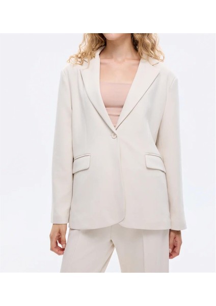 Ceket Blazer Oversize Tek Düğmeli Yumuşak Dokulu modelleri