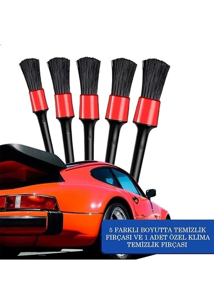 Iç ve Dış Temizlik Için 5+1 Detaylı Araç Oto Temizlik Bakım Fırça Seti Klima Temizlik Fırçası Detaylı Temizlik Seti indirimleri
