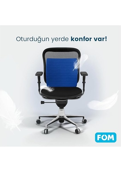 'uykumu Kaliteli Aldım' Fom Bels Visco Bel Destek Yastık, Enan - Araba - Ofis Visco Minderi, Sırt - Bel Ağrısı Yastığı, Ortopedik, 36 x 33 x 13, Saks , Fom 'uykumu Kaliteli Aldım', Saks Mavi fiyatları