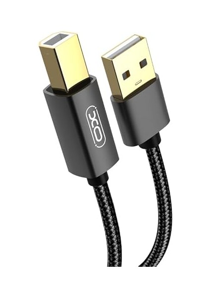 Simple Is Beauty USB Yazıcı Kablosu GB010A, Usb-A Dan Usb-B Ye, Örgü Kablo, Yazıcı, Tarayıcı, Fax, Kolay Kurulum, 1.5 Metre, USB 2.0, Siyah