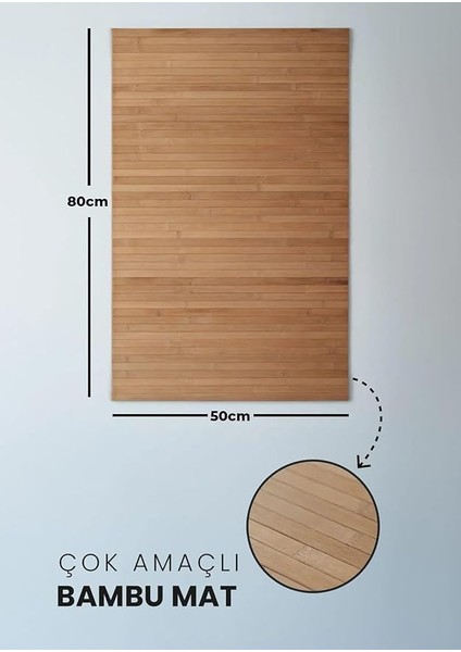 Lüks Bambu Kaymaz Banyo Paspası Su Geçirmez Çok Amaçlı Şık ve Dayanıklı Mat 65X45 cm modelleri