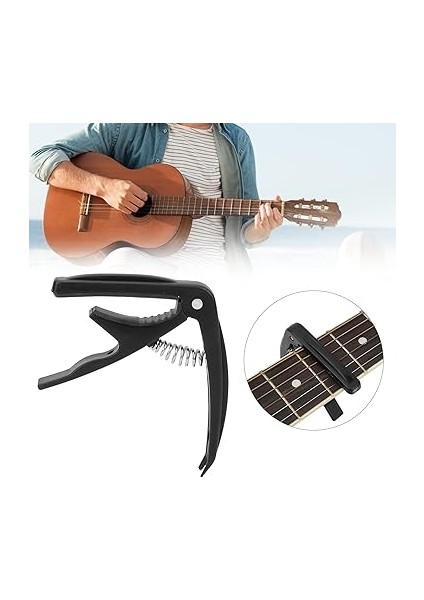 Capos, String Instrument Için Kolay Kurulum Gitar (Parlak Siyah) fırsatları