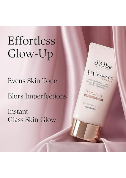 Piedmont | Italyan Beyaz Trüf Waterfull Tone-Up Sunscreen, Saf ve Vegan Hibrit Pembe Renkli Nemlendirici Krem, Parlak ve Açıcı Güneş Koruması indirimleri