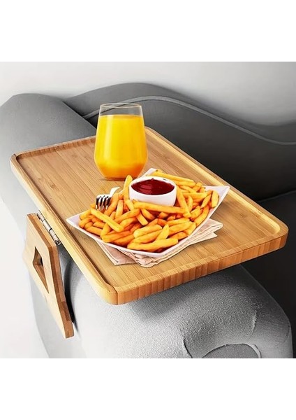 Home Yaylı Tutamaçlı Bambu Koltuk Tepsisi – Menteşeli, Kaymaz, Kolay Kullanımlı, Sağlam Tutan Yan Sehpa, Koltuk Kenarına Takılan Tepsi Sehpa (Dikdörtgen) fırsatları