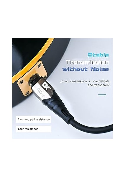 Dk Gitar Bağlantı Kablosu 3.0 Metre 10FT Enstrüman Kablosu Gürültü Azaltma Ses Kablosu 6.35MM Erkek Jack Ses Kablosu Elektro Gitar Bas Için modelleri