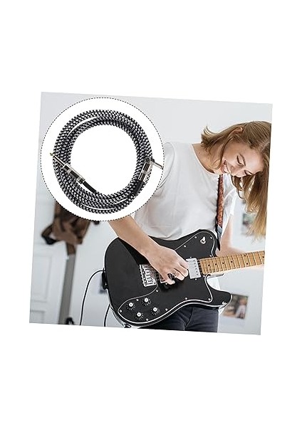 Enstrüman Örgülü Ses Kablosu 635MM Gitar Mikseri Amfi Mikrofon Efektörü Için indirimleri