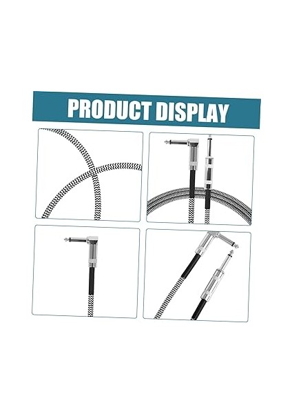 Gitar Bağlantı Kabloları - Beyaz Gitar Kablosu - Gürültü Azaltma Bağlantı Kablosu - Naylon ve Metal - 3m Kablosu indirimleri