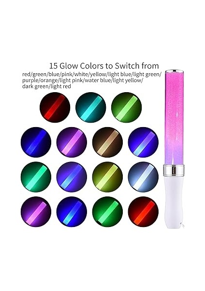 LED Parlayan Çubuk Parti Çubuğu 15 Renkli Konser Yanıp Sönen Işık Çok Renkli 15 Renk Değiştirme 2 Aydınlatma Modu Festivaller Için Parlak Yanıp Sönen Işık Çubuğu Doğum Günü Konseri Parti Malze fiyatları