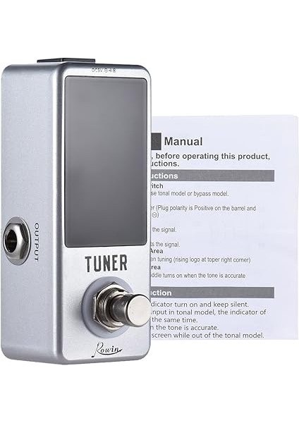 Mini Kromatik Tuner Pedal Efekti LED Ekran Gitar Bas Için Gerçek Bypass indirimleri