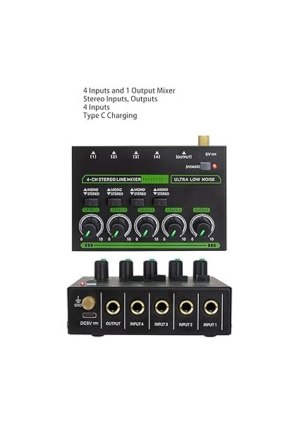 4 -Kannel Mikser, Çalışma Için Işık Rgb Profesyonel Ses Mikseri (Ab Fişi) fırsatları