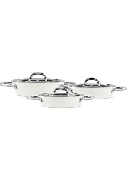 x Refika Birgül Swiss Crystal Creamy Metal 6 Parça Sahan Set Krem