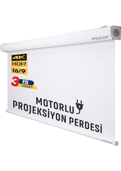 Stor EN290CM BOY200CM Projeksiyon Perdesi Motorlu Yeni Akıllı Kumaş Blackout-Işık Geçirmez 4K 8k Hd