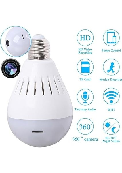 Şeklinde Kablosuz Panoramik Ip Kamera (5122) fırsatları