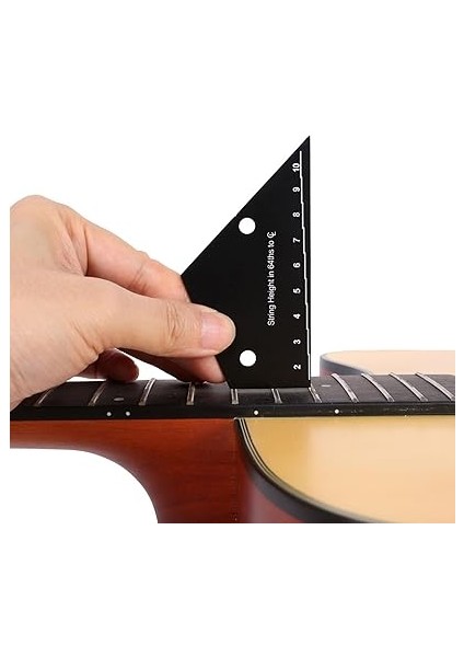 Gitar Fret Rocker Paslanmaz Çelik Gitar Teli Eylem Ölçer Elektrik ve Akustik Gitarlar Için Doğru Gitar Tel Yükseklik Cetveli modelleri