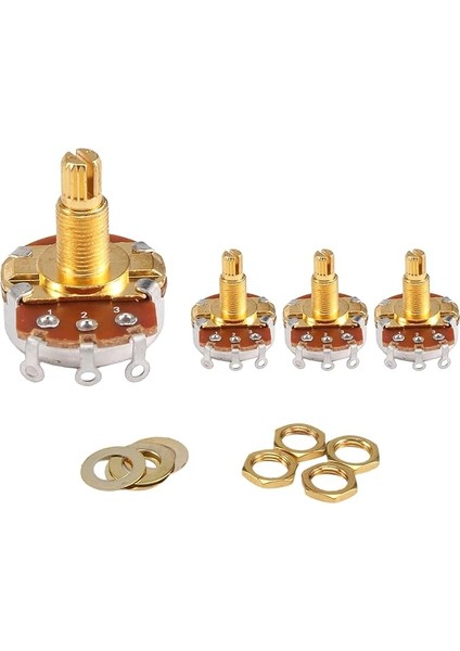 Tam Boyutlu Tencere A500K Konik Potansiyometre Pot Gitar Bas (4 Set)