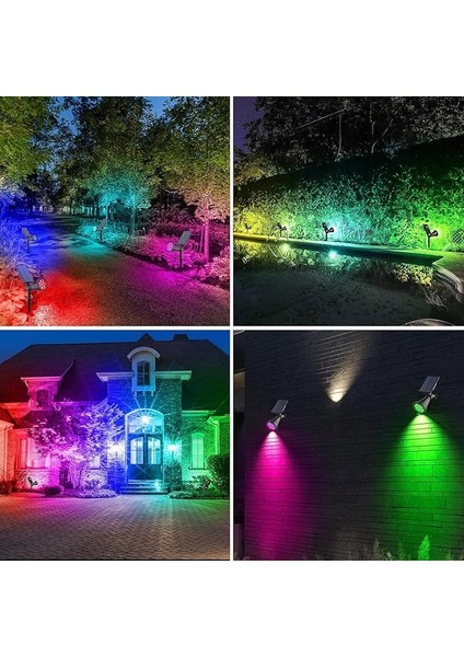 7 Renk Rgb 18 LED Spot Güneş Enerjili Bahçe Aydınlatması, Fotoselli, Aplik, 18W, Su Geçirmez Dış Mekan Solar Lamba, Duvar ve Zemin Montajı (Kırmızı, Yeşil, Mavi, Amber, Mor, Beyaz, Turkuaz) fırsatları