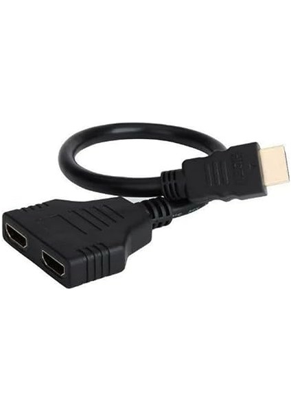Splitter Adaptör Kablosu, Erkek-Hdmi Dişi x 2 Adaptör 30 cm Kablo Çoklayıcı Splitter, Aynı Anda Iki Aynı Tv'yi Destekler 1080P indirimleri