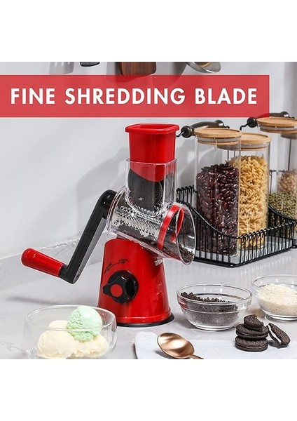 Kranklı Peynir Rendesi, 3 Değiştirilebilir Davul Bıçağı ile Sebze Dilimleyici, Rende Mutfak Hızlı Kesim, Tambur Rendesi Sebzeler, Meyveler, Fındık Vb. Için Uygundur. modelleri