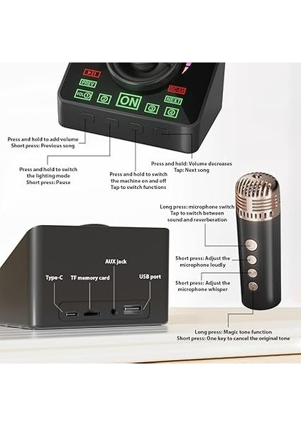 Karaoke Makinesi Mini Kablosuz Mikrofon ve Hoparlör 2 Mikrofonlu Ktv Seti Rgb Işık Efektleri El Mikrofonu Doğum Günü Ev Partisi Için Ler Dış Mekan Hafif Taşınabilir Çift Mikrofon Karaoke fırsatları