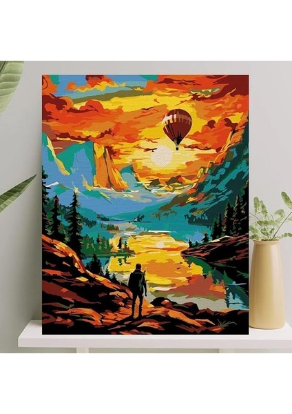 Hobi Sanat Sayılarla Boyama Tuval Seti Fırça Boya Dahil (Çıtalı) 40X50 cm - Zirve