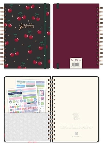 A5 Spiralli 16 Aylık Akademik Ajanda - Kiraz fırsatları