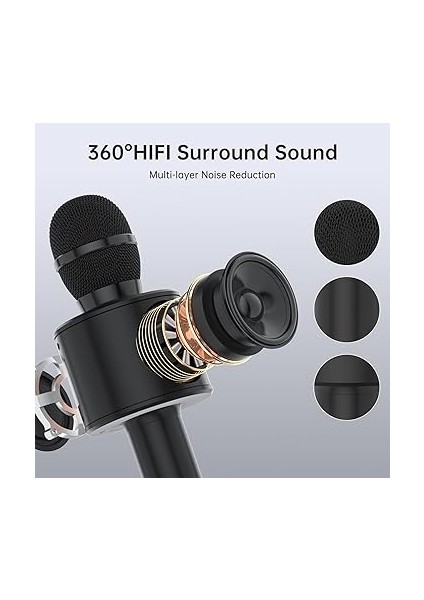 Kablosuz Karaoke Mikrofonu, Çocuklar Için, Siyah fırsatları