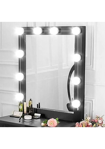 10'lu Set Makyaj Aynası Işığı Banyo Yatak Odası Işığı Hoolywood Tarzı LED Makyaj Lambası 3 Farklı Renk Modu Makyaj Odası Işığı Mirror1 fiyatları