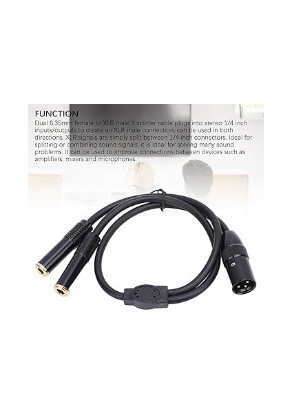 Xlr Erkek Ila Çift 6.35MM Dişi Y Ayırıcı Kablosu, Xlr Ila Ikili 1/4 Inç Mikrofon Kablosu Altın Kaplama Konnektörü Esnek Amplifikatör Için Kılıf (#3) fırsatları