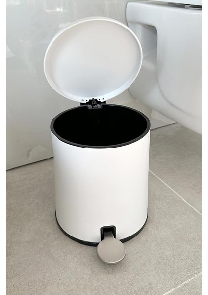 Cigo Pedallı Çöp Kovası 6lt Mat Beyaz Iç Kısım Siyah fırsatları