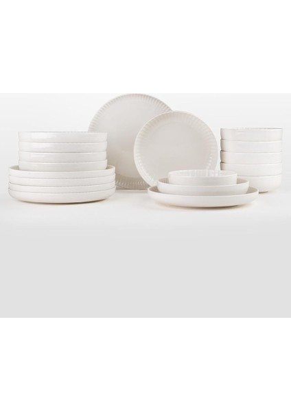 Porselen Bone Crest 18 Parça 6 Kişilik Yemek Takımı