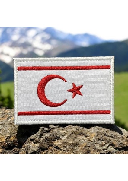 Kıbrıs Türk Cumhuriyeti-Kktc Bayrağı Patch - 8x5 cm