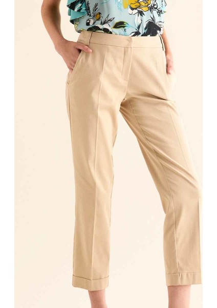 Katlı Paça Kadın Pantolon Bej Y9912041_024 modelleri