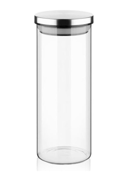 1000ML Vakumlu Metal Kapaklı Borosilikat Cam Kavanoz (8.5CM*20CM) 1 Adet